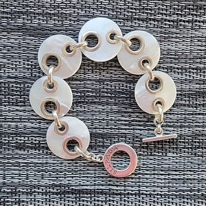 Silpade 8" .925 Sterling Silver Mother of Pearl Bracelet